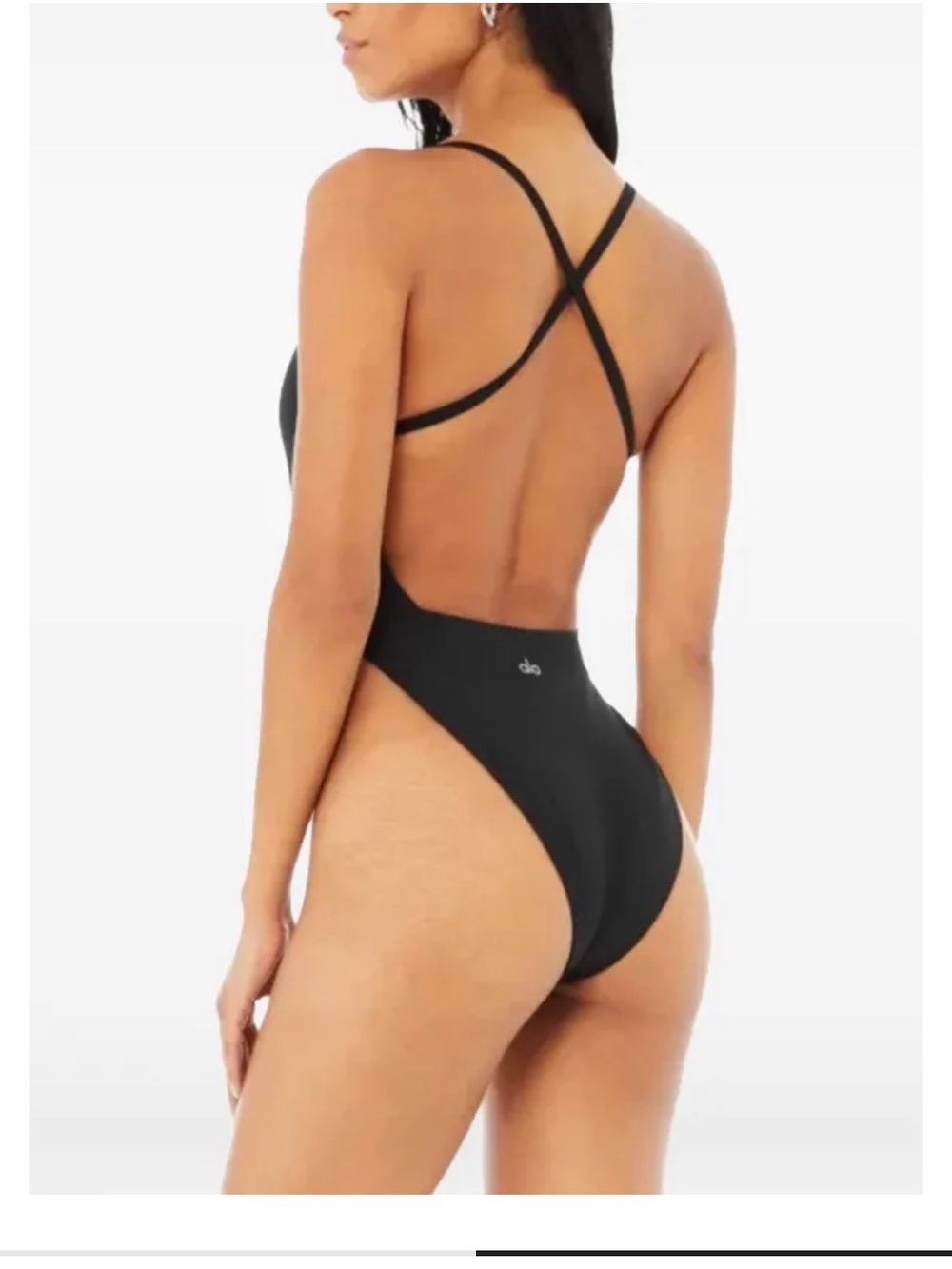 Women's Black Cross-Back One-Piece Swimsuit